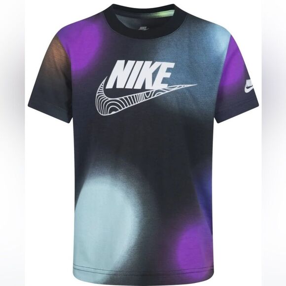 Nike Boys Graphic Multicolor T Shirt Illuminate  Print Tee (Little Kids) Black 5 - Picture 4 of 9